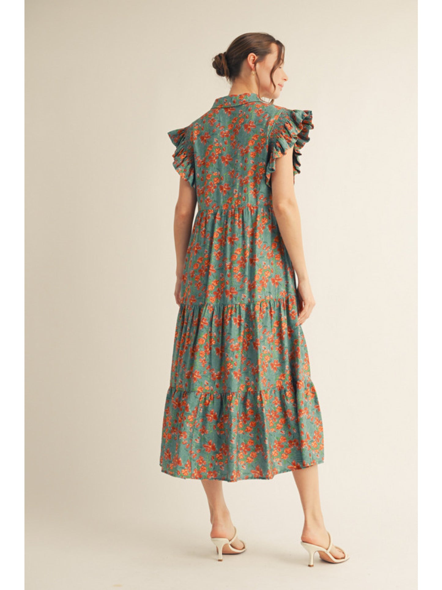 Teal & Rose Floral Dress
