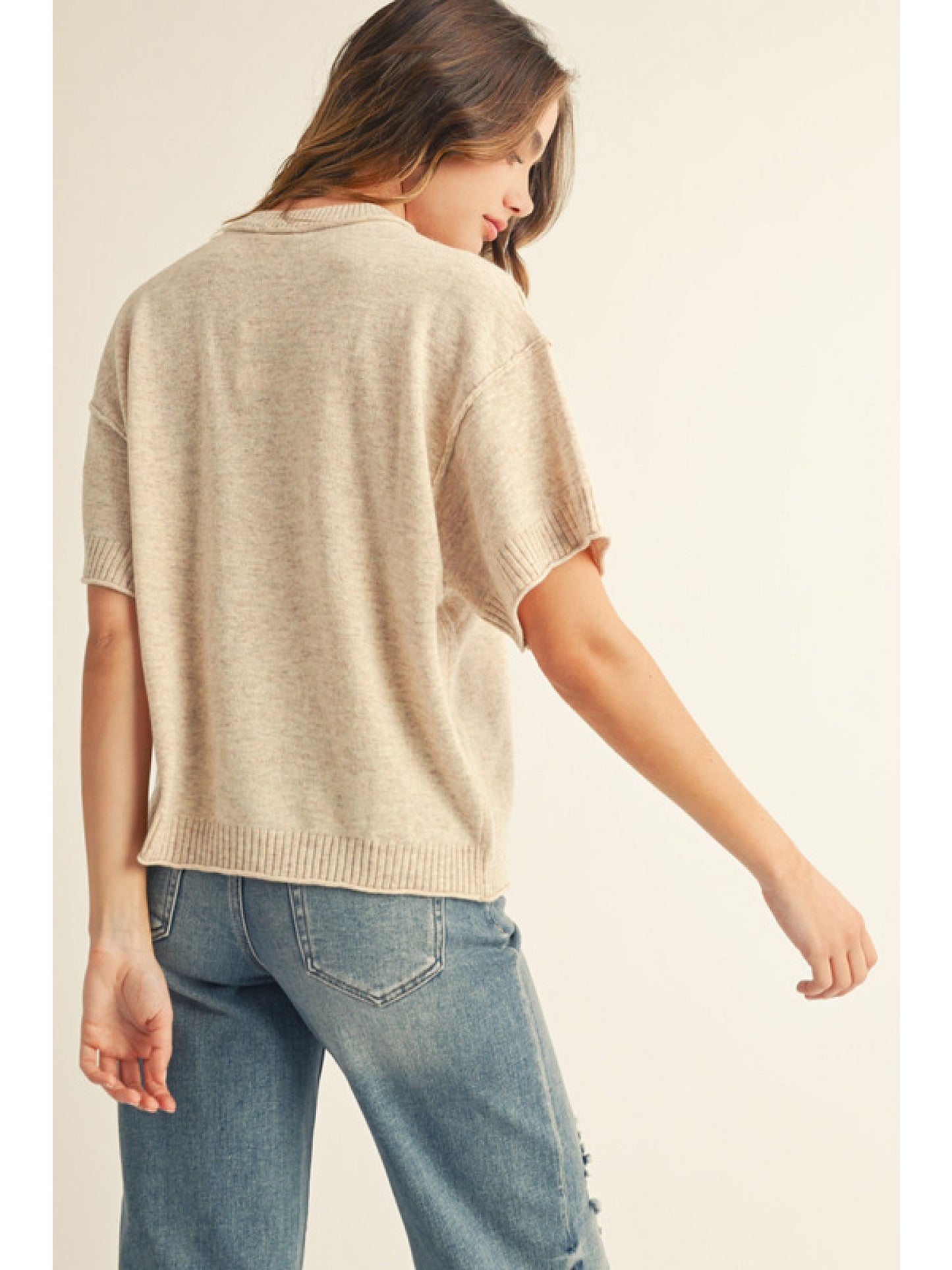 Raw Edge Sweater Top