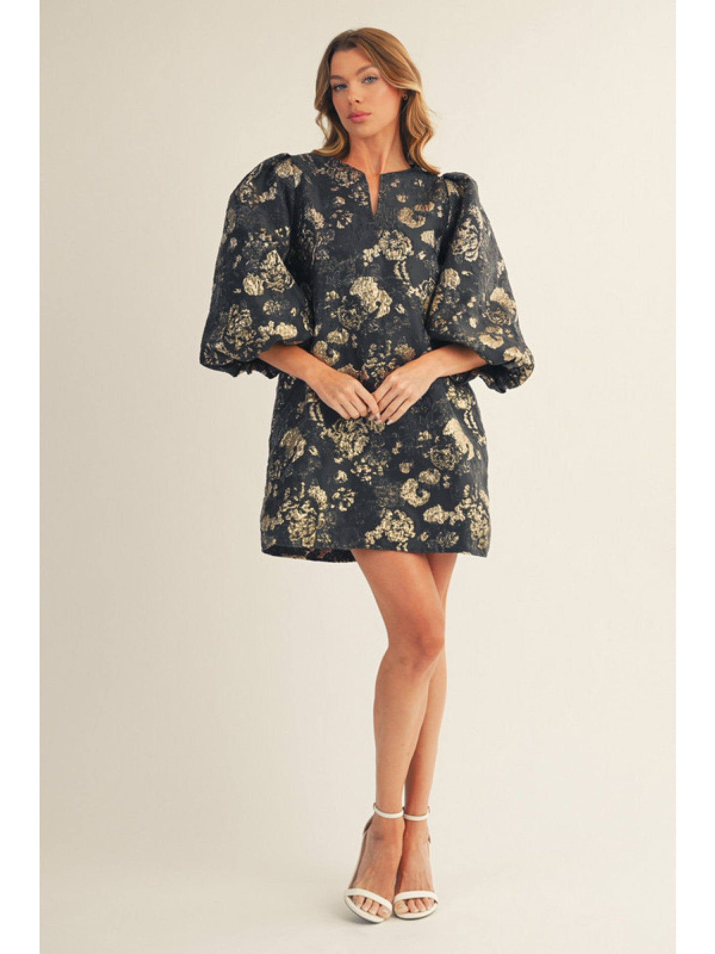 Party Time Puff Sleeve Floral Dress