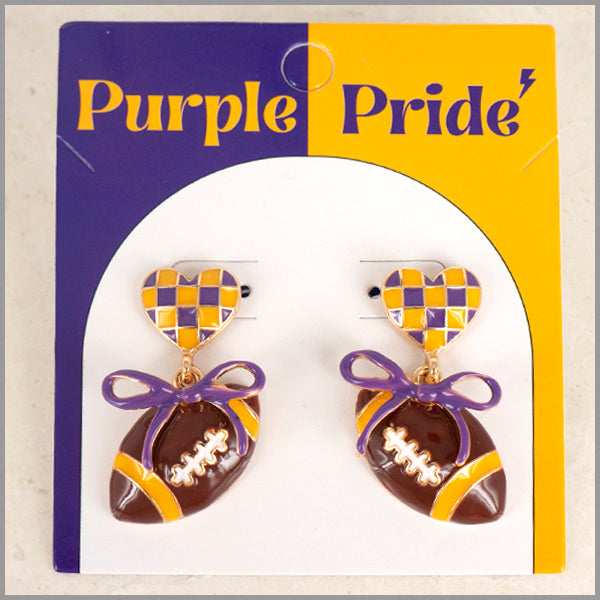 Football Bow Earrings