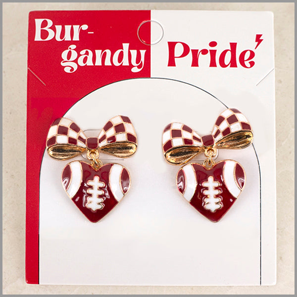 Bow and Football Earrings