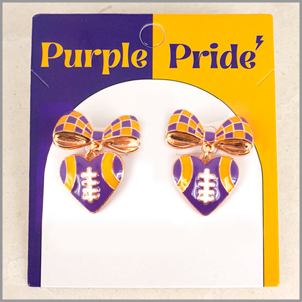 Bow and Football Earrings