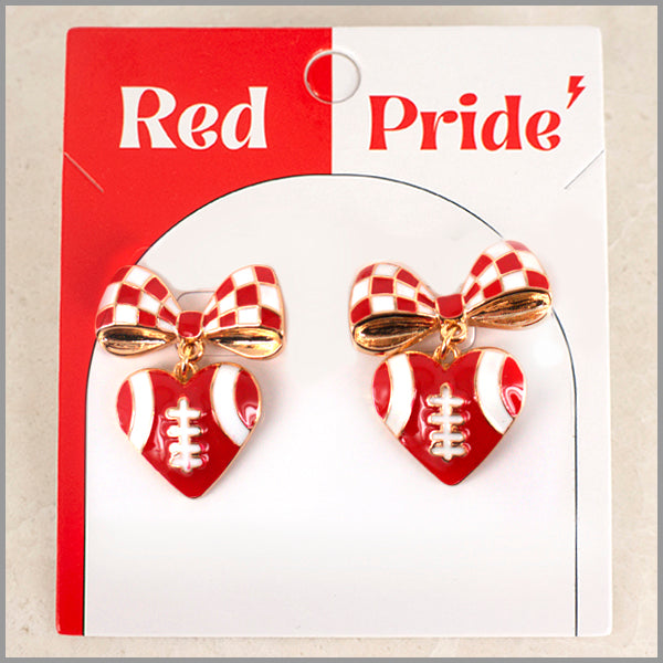 Bow and Football Earrings