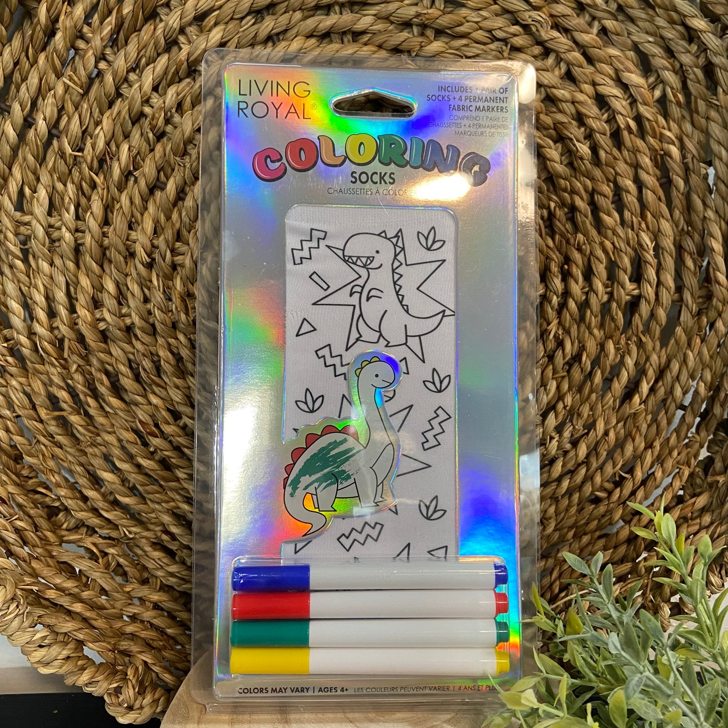 Dino Daze Coloring Socks