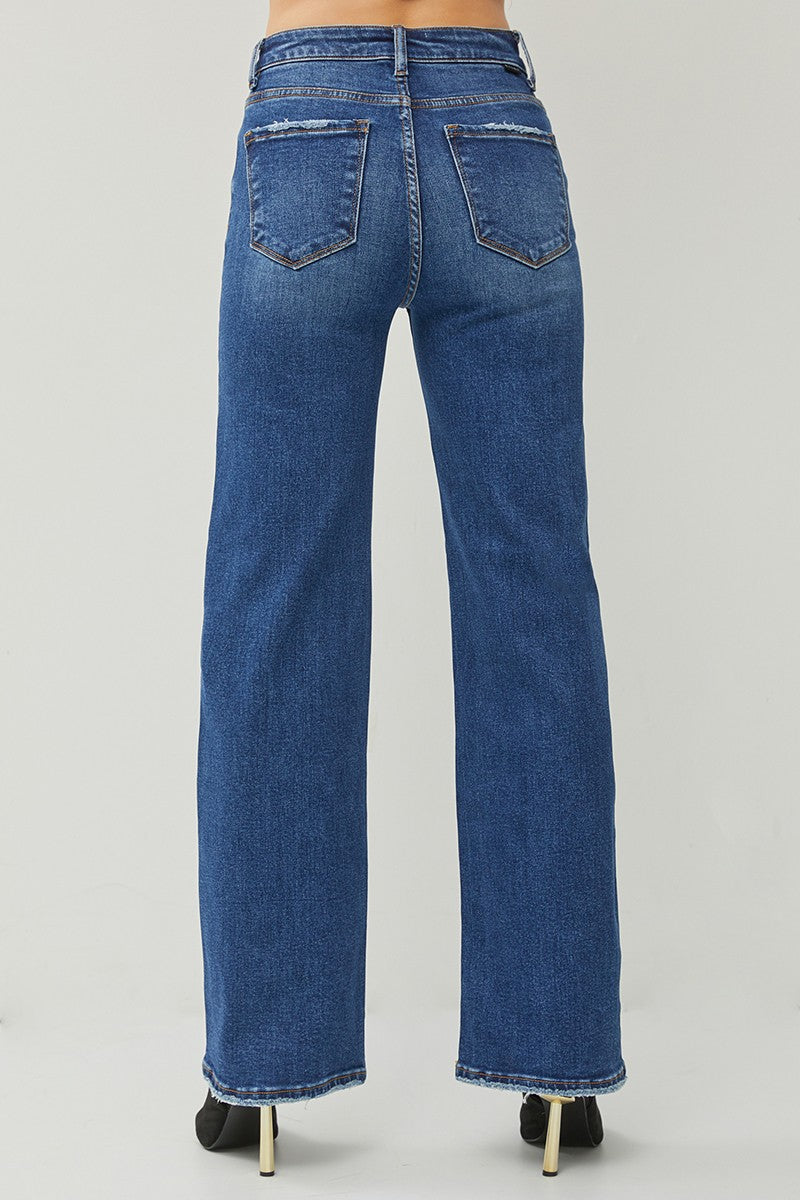 Risen High Rise Straight Denim