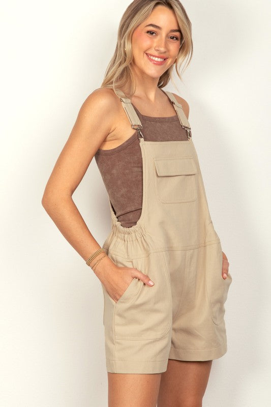 Beige Overall Romper