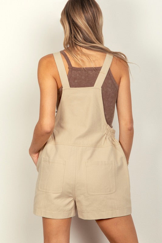 Beige Overall Romper