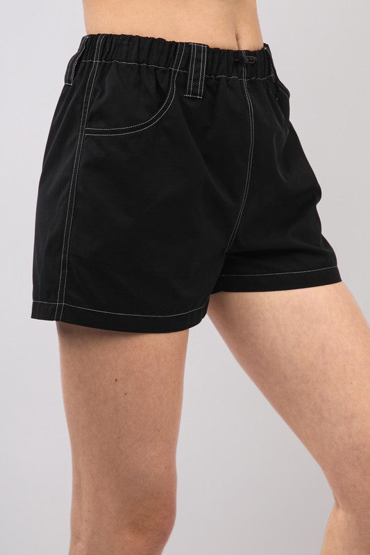 Black Cargo Active Shorts