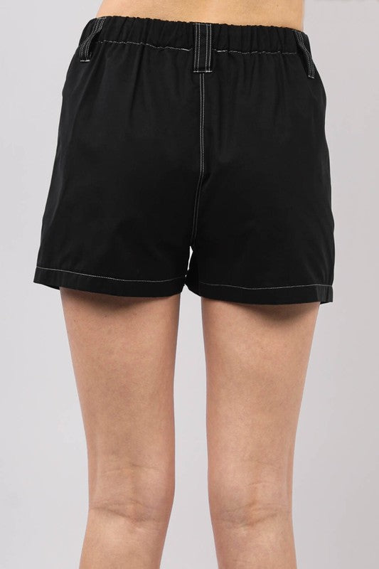 Black Cargo Active Shorts