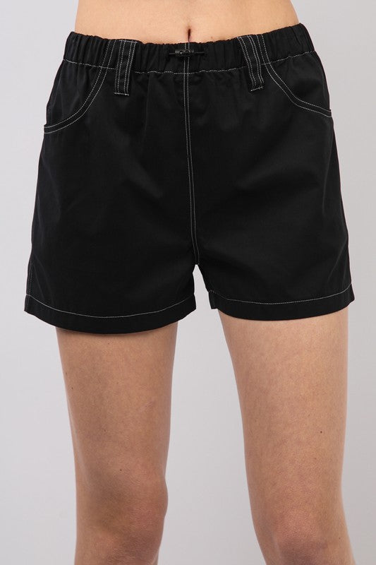 Black Cargo Active Shorts