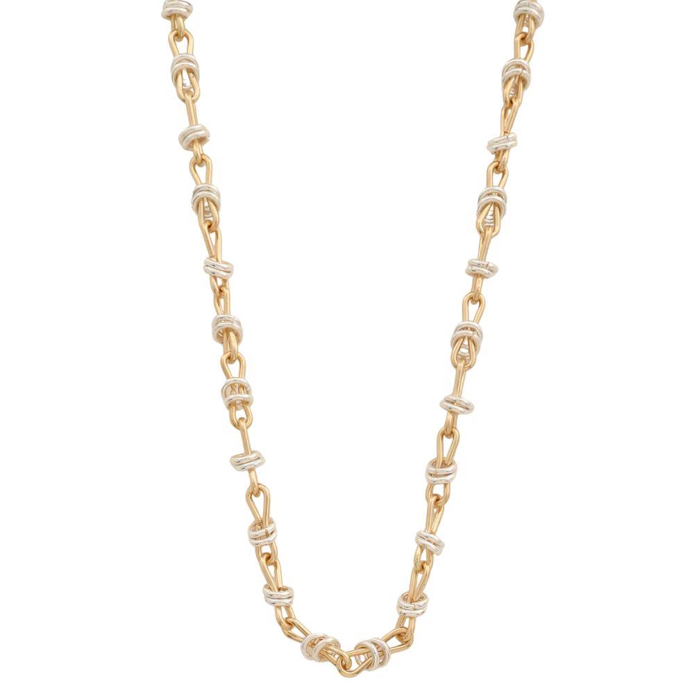 Two Tone Metal Knot Necklace