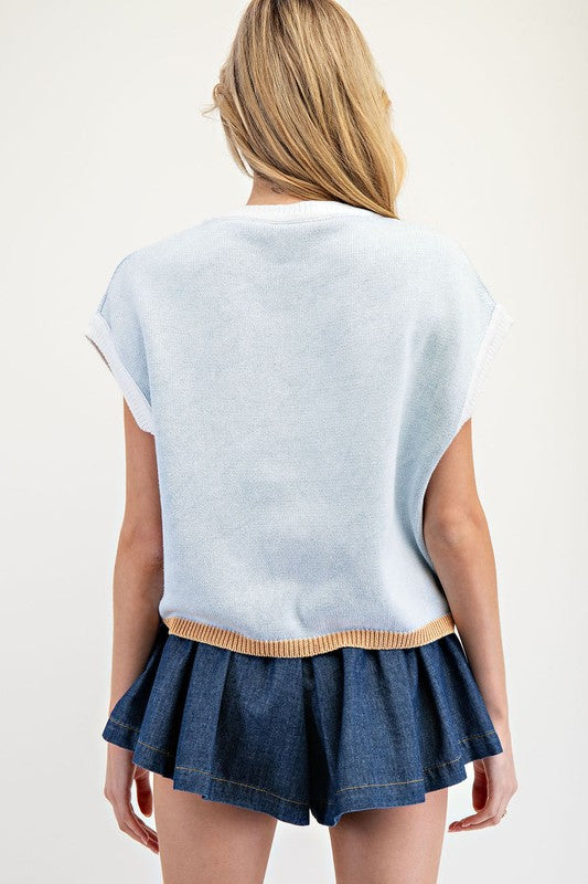 Blue Mineral Washed Sweater