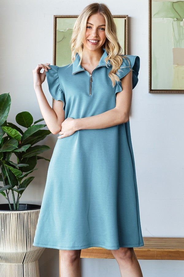 Zip Scuba Mini Dress