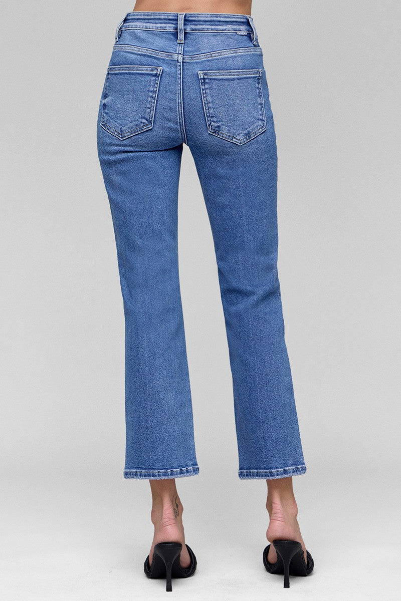 High Rise Crop Straight Jeans