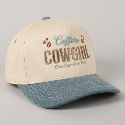 Caffeine Cowgirl Embroidery Cap