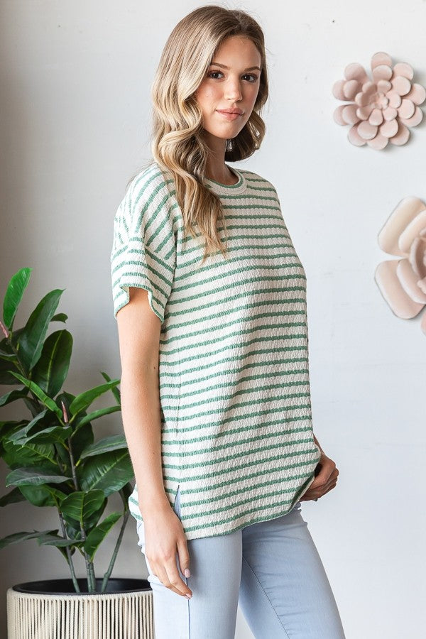 Stripe Jacquard Top