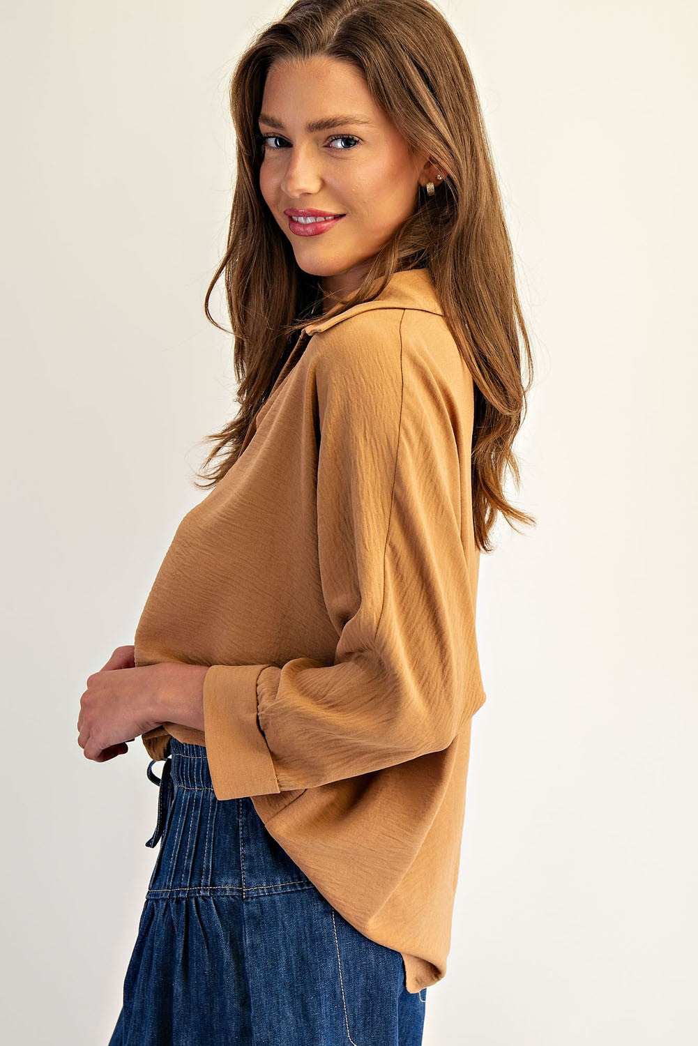 Crinkled Woven Top