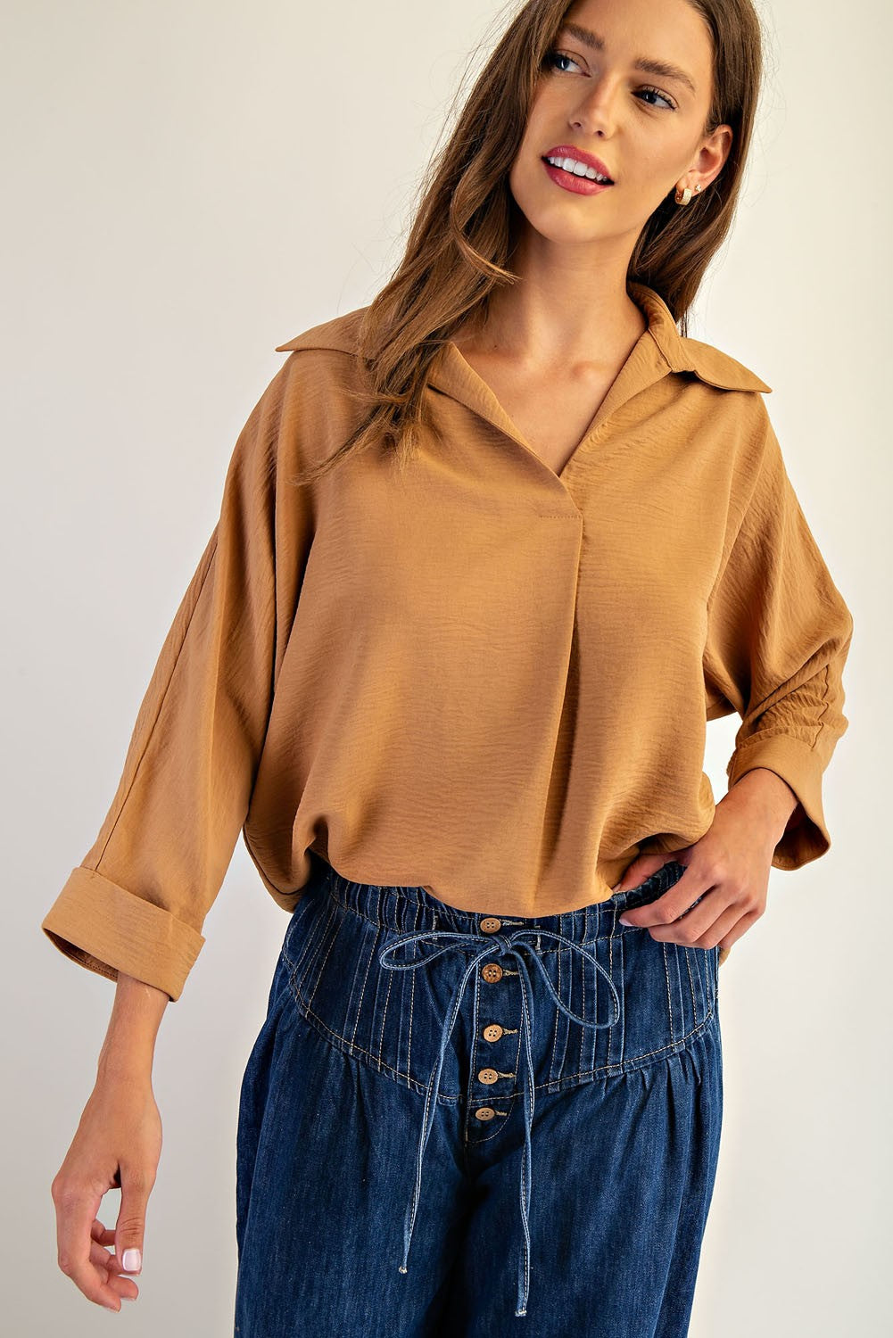 Crinkled Woven Top