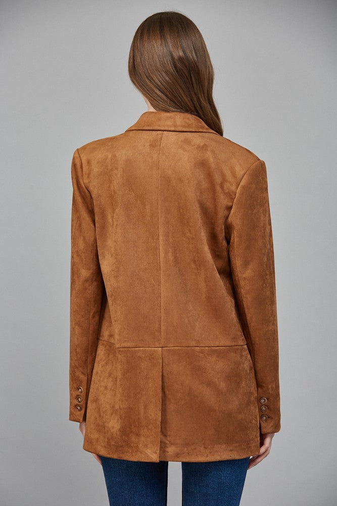 Faux Suede Blazer