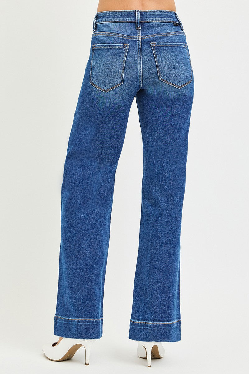 Drawstring Wide Jeans