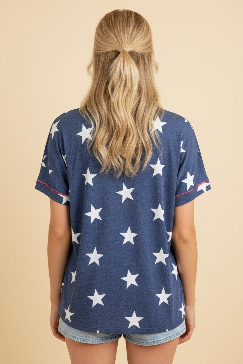 Red, White and Blue Gingham Shirt