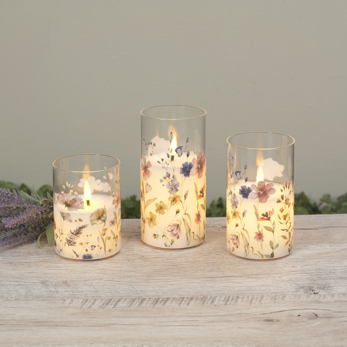 Floral Glass Luminary