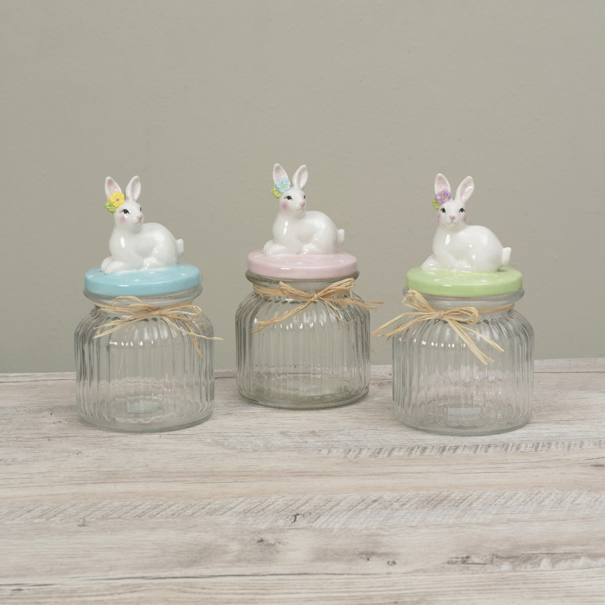 Jar With Ceramic Bunny Lid