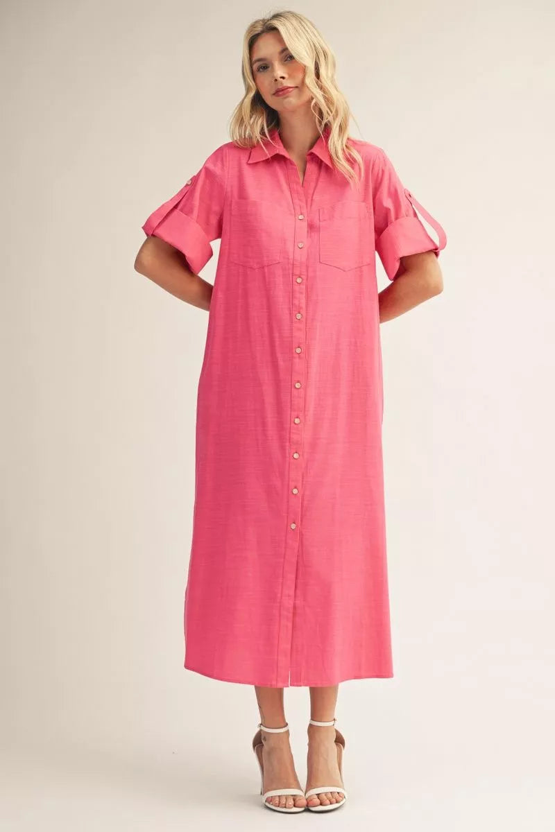 Button Down Midi Dress