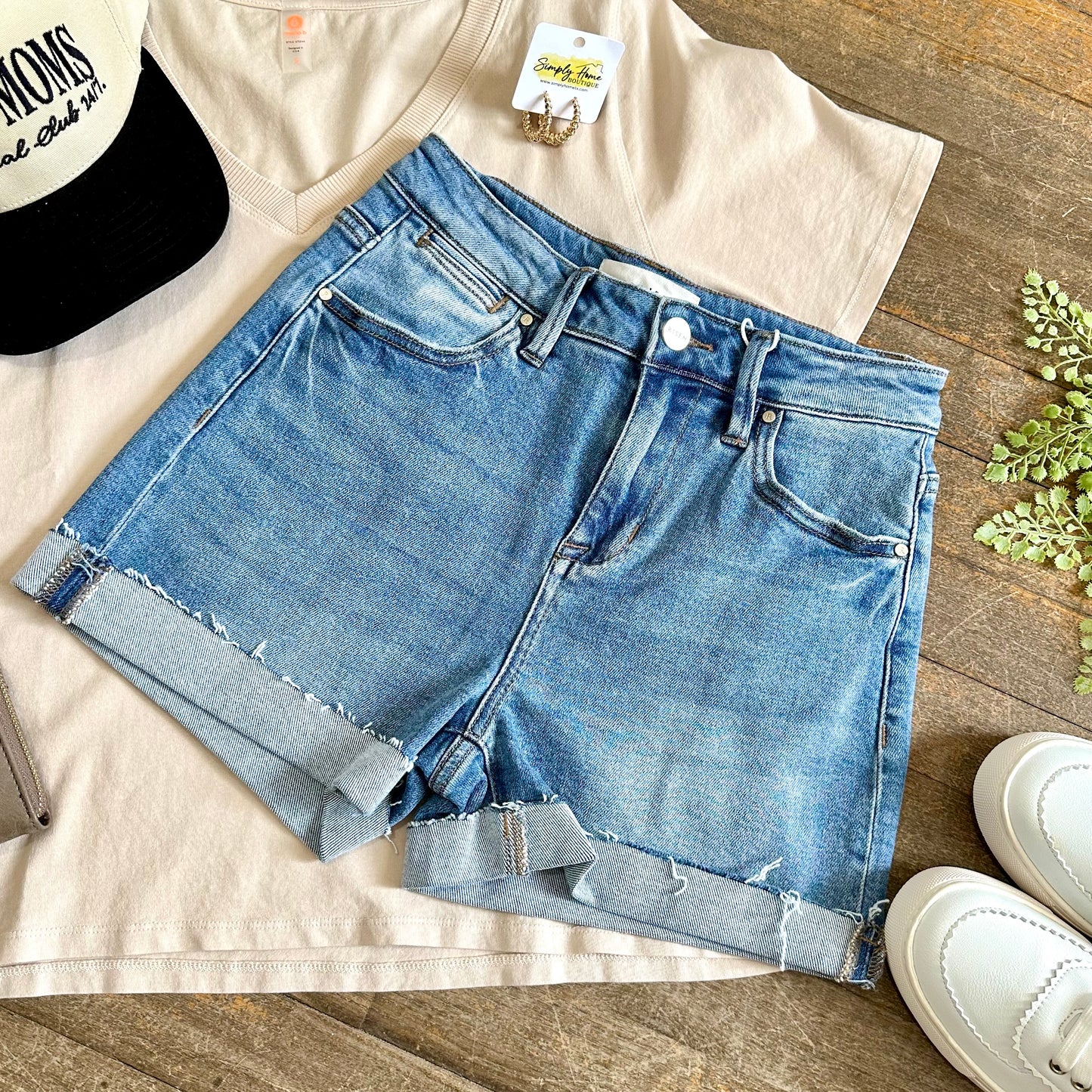Risen High Rise Cuffed Shorts