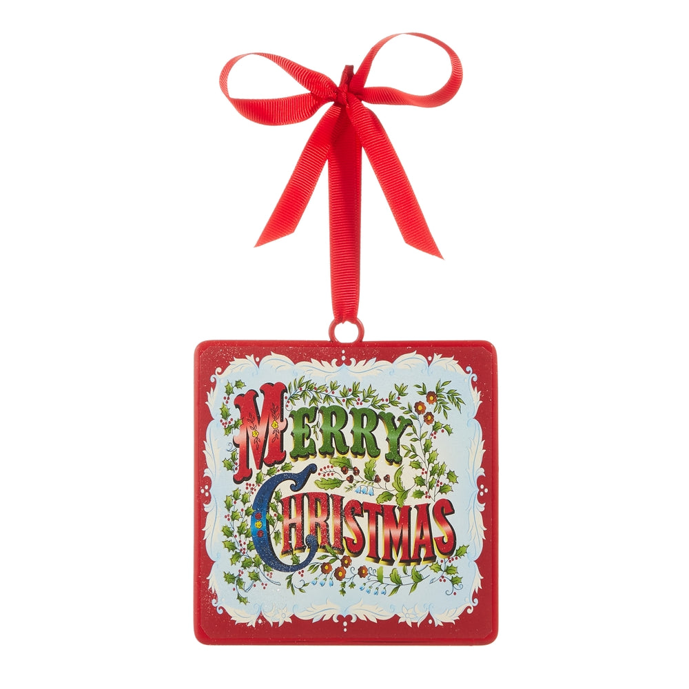 Merry Christmas Square Ornament