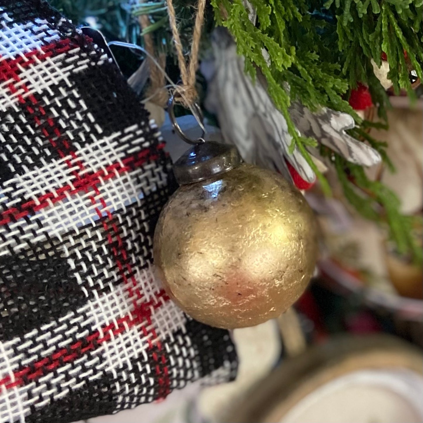 Gold Foil Glass Ball Ornament
