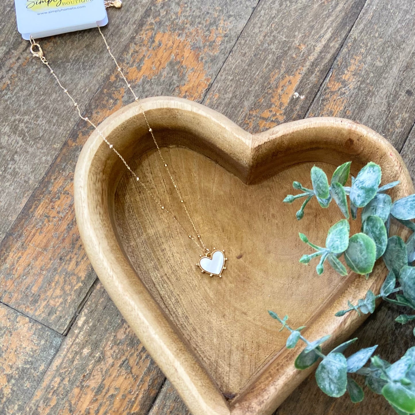 Pearl Stud Heart Necklace