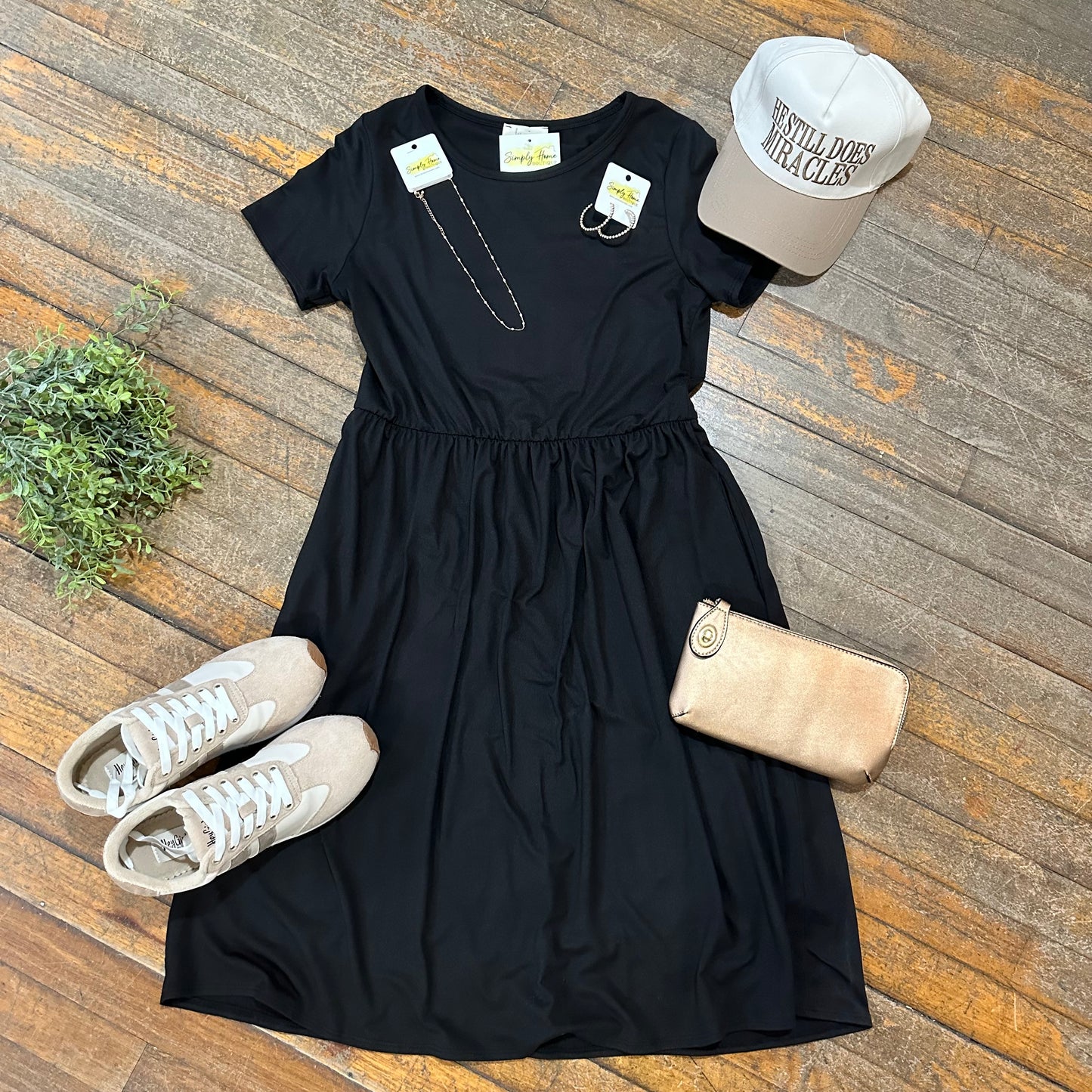 Black Knit Shirt Dress
