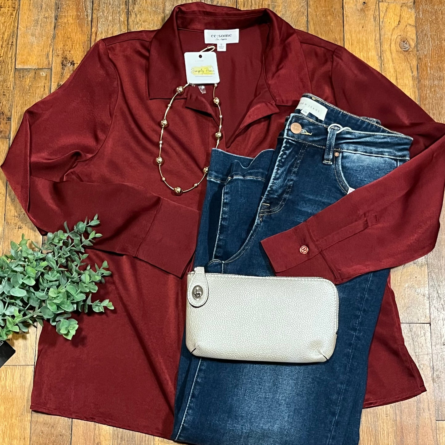 Satin-Like Solid Notched Collar