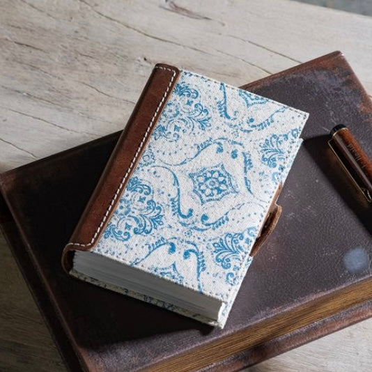 Blue Floral Canvas Journal