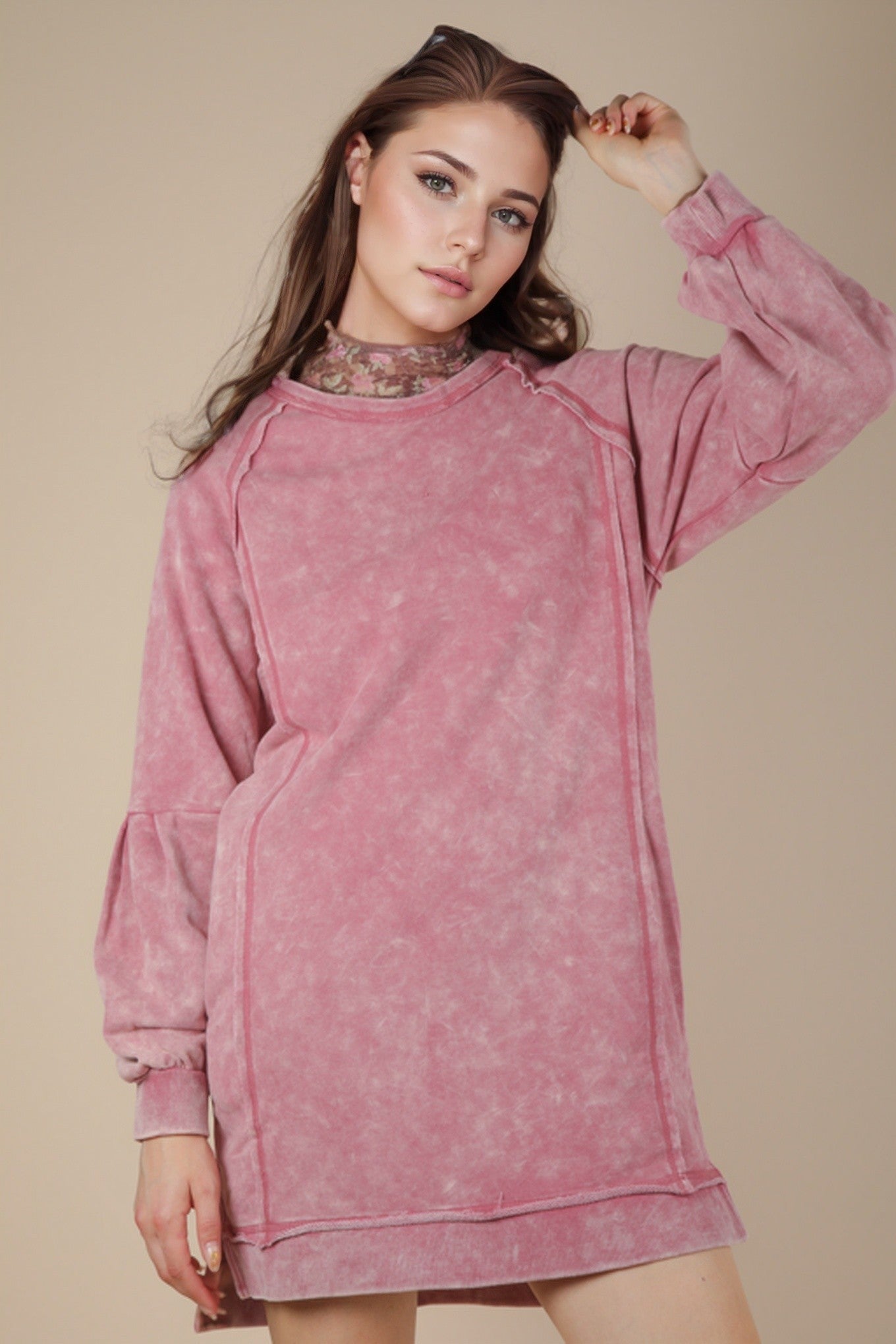Mineral Washed Mini Dress