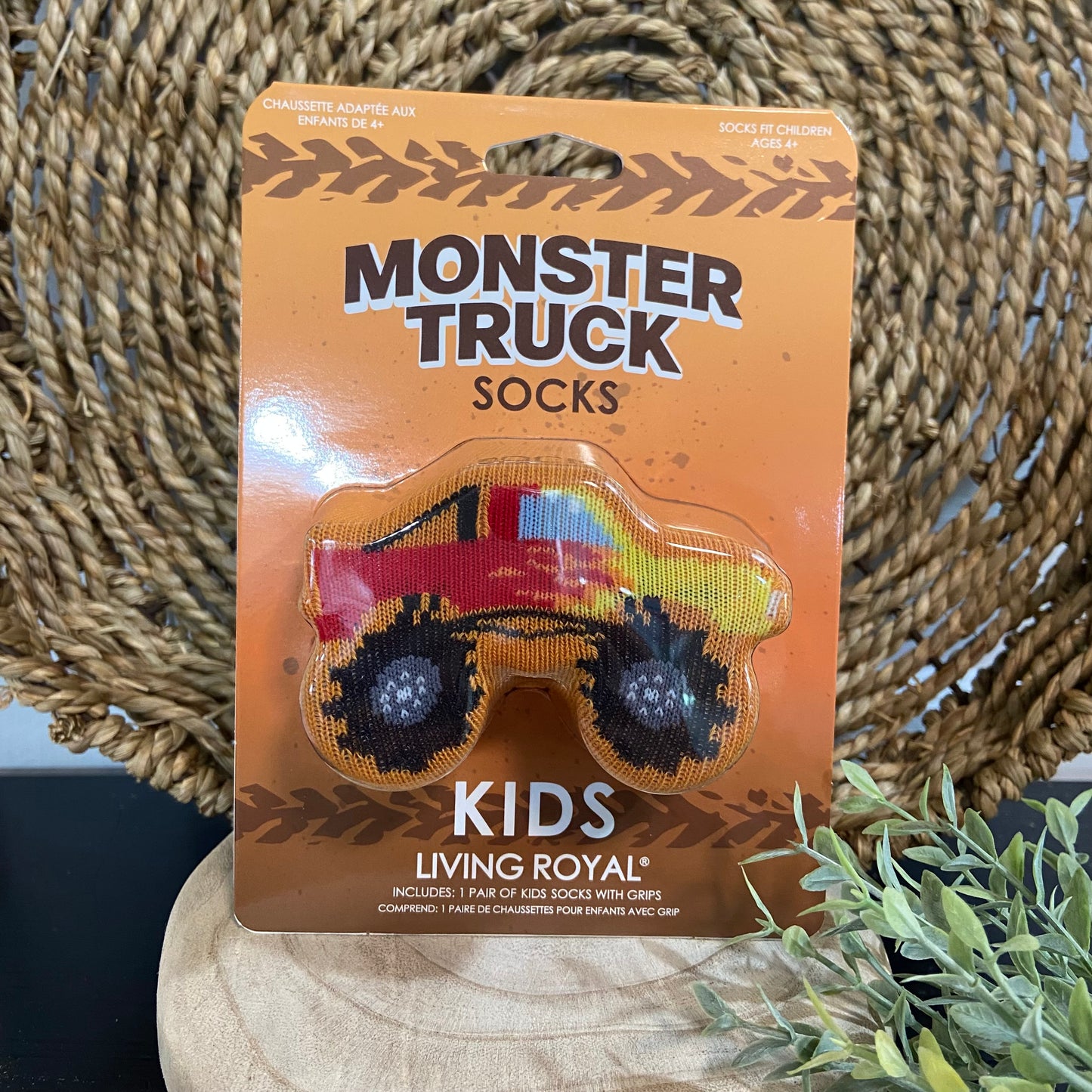 Monster Truck Kids Crew Socks