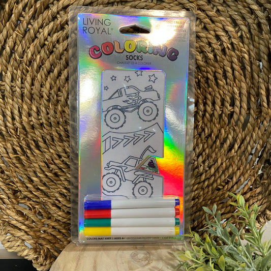 Monster Truck Coloring Socks