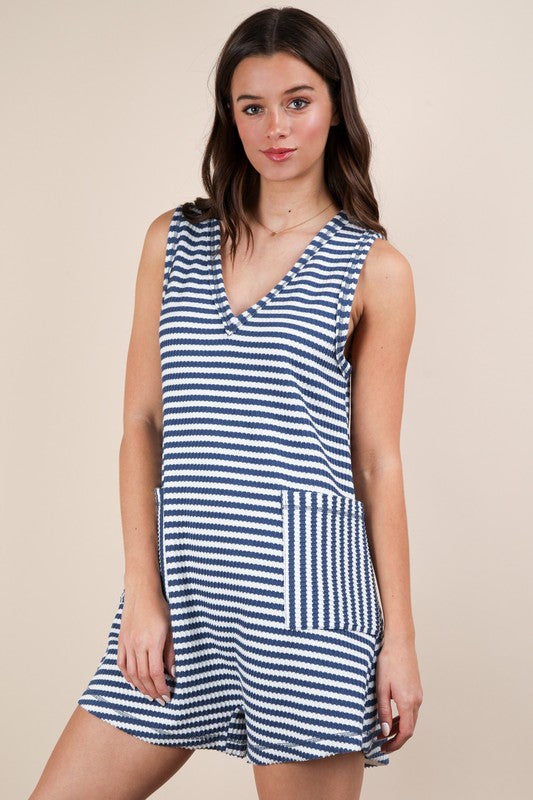Blue Striped Romper
