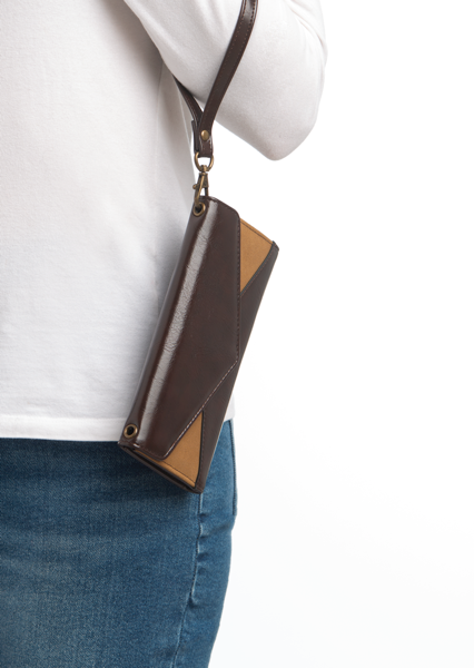 Suede Crossbody Wristlet