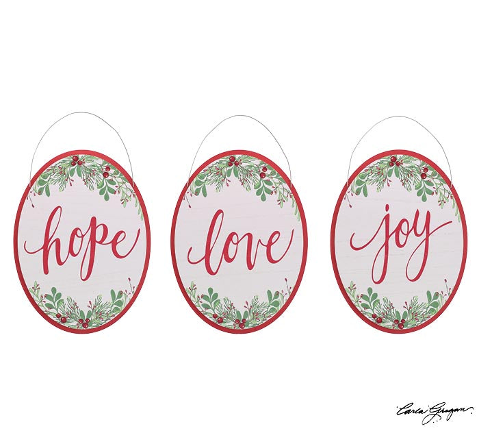 Hope, Love, Joy Hanging Decor