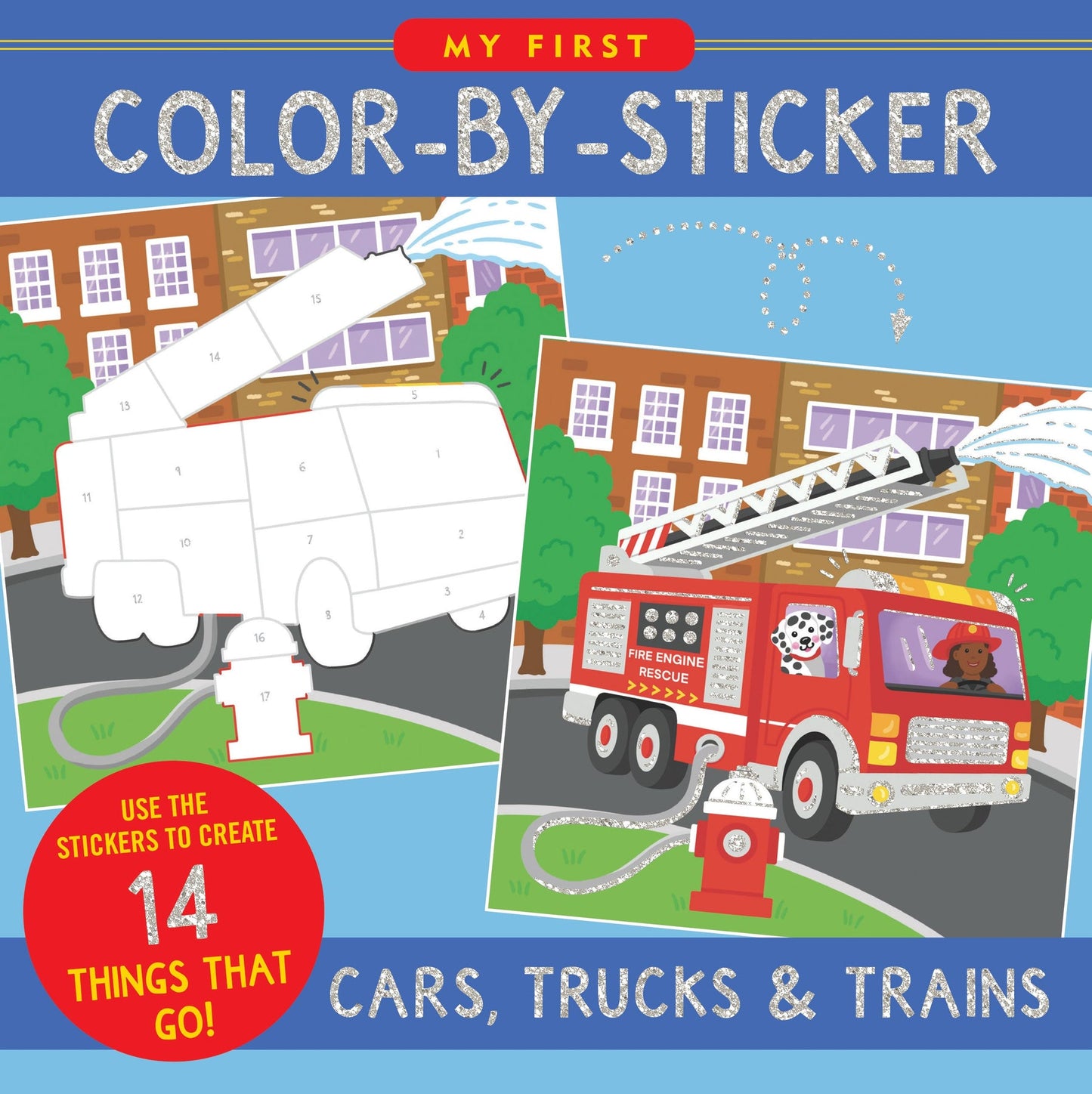 My First Color-By-Sticker Book- Cars, Trucks, & Trains