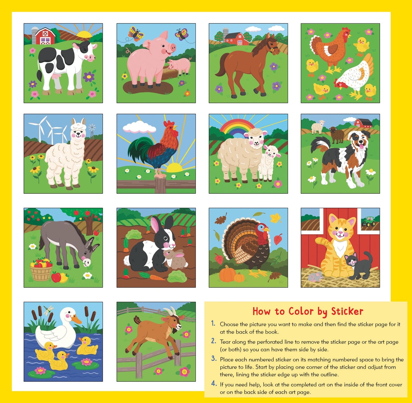 My First Color-By-Sticker Book- Farm Animals