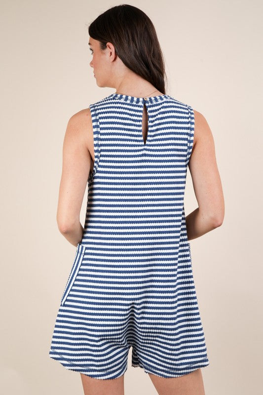 Blue Striped Romper