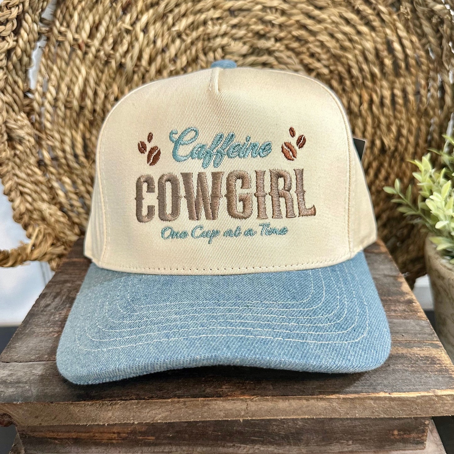 Caffeine Cowgirl Embroidery Cap