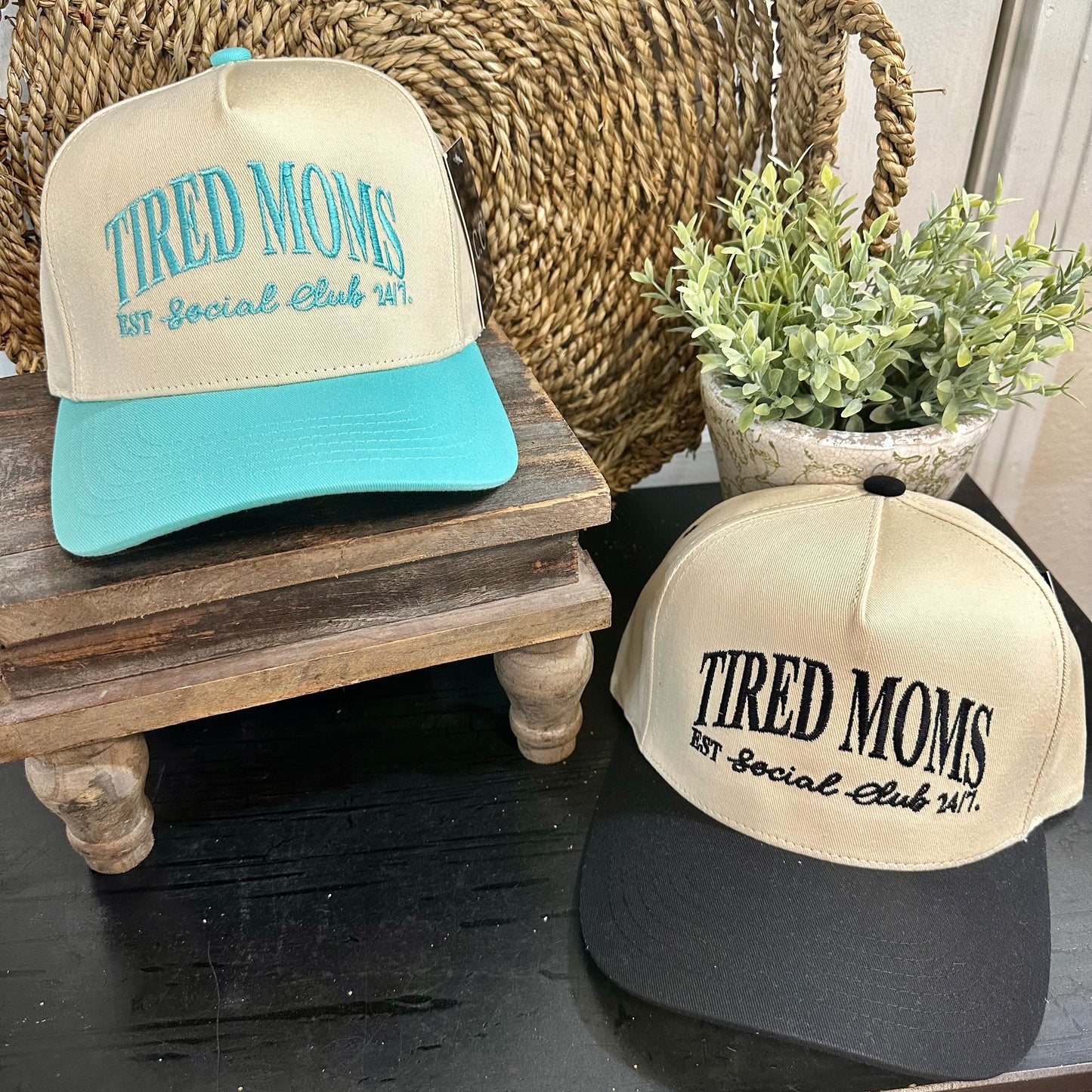 Tired Mom Embroidery Cap
