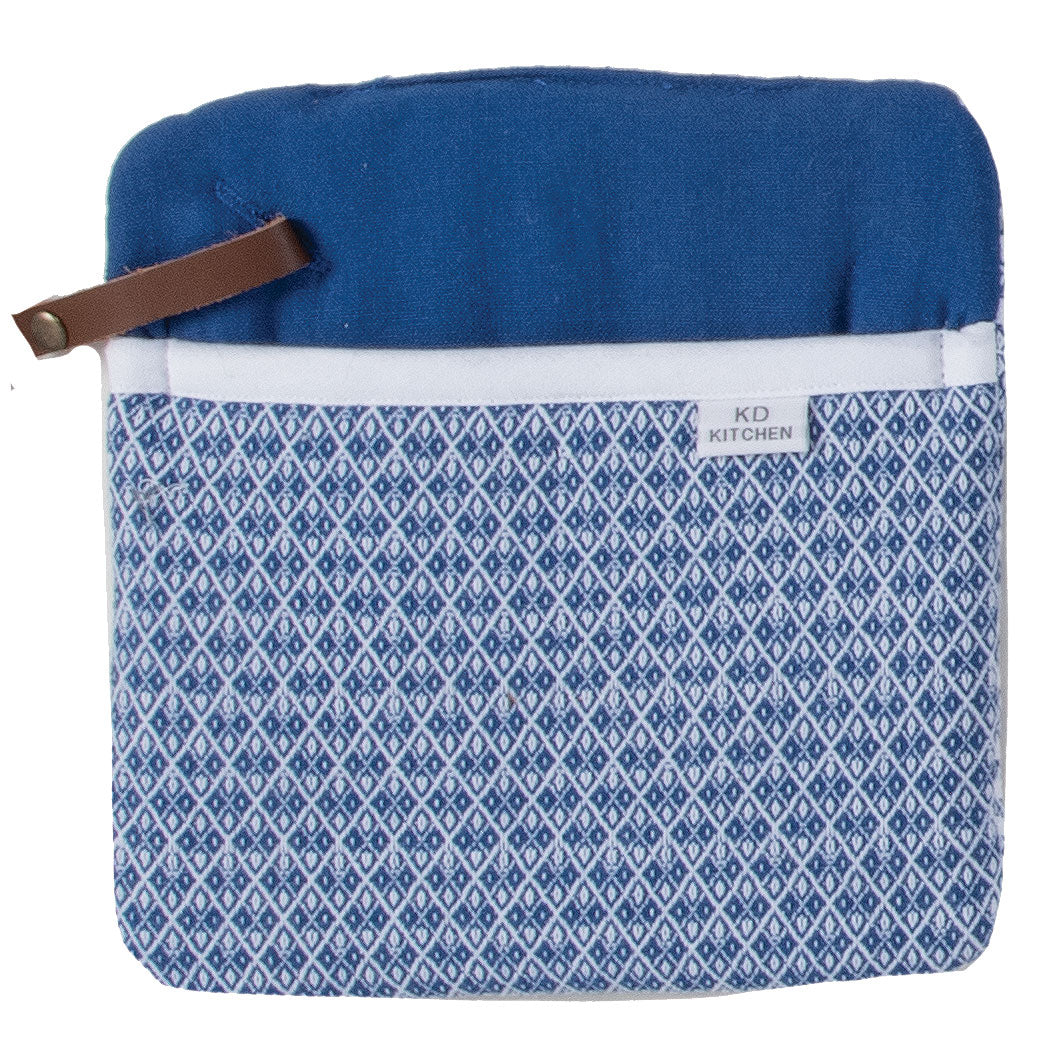 Blue Pocket Oven Mitt