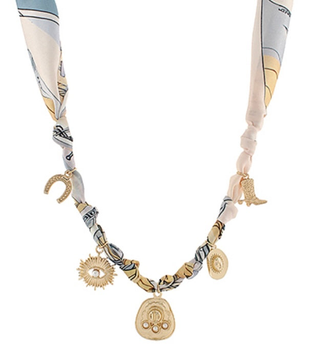 Western Scarf Charm Necklace