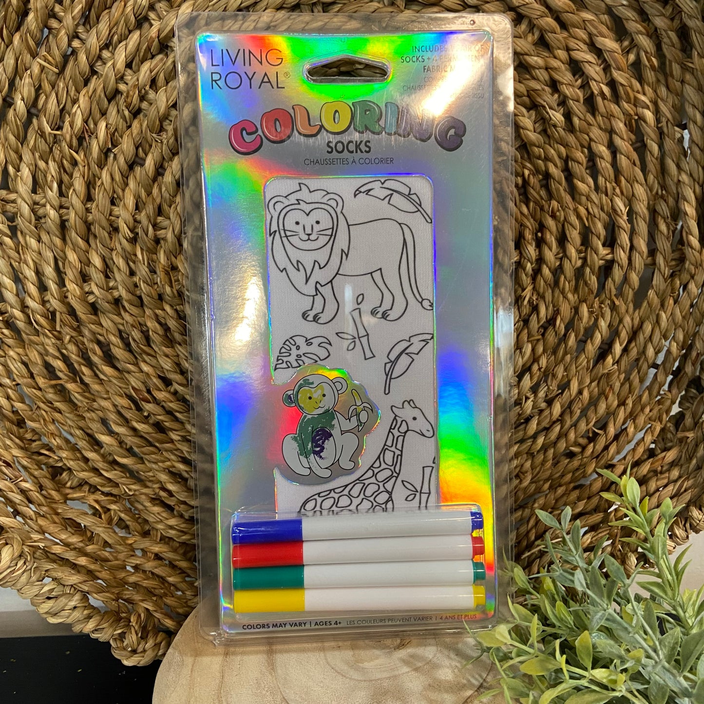 Zoo Coloring Socks
