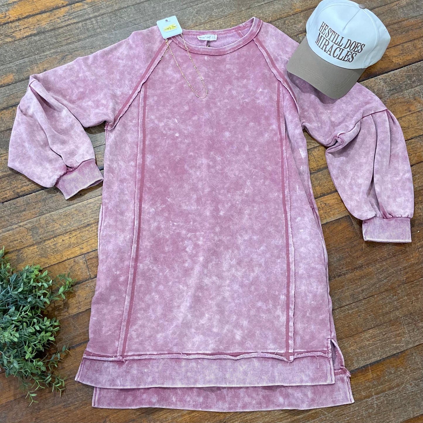 Mineral Washed Mini Dress